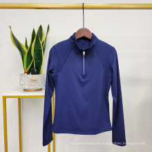 Mujer Long Baselayer Equestrian Top Navy azul